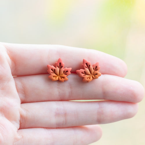 Autumn leaf studs
