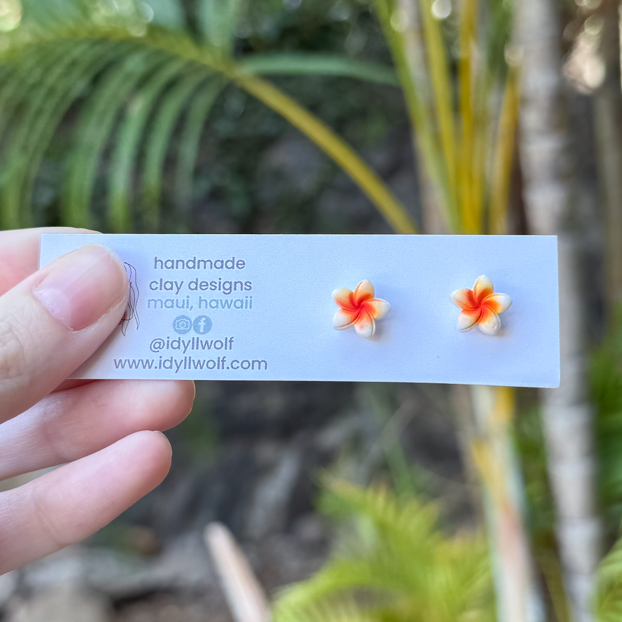 Plumeria studs, multiple colors