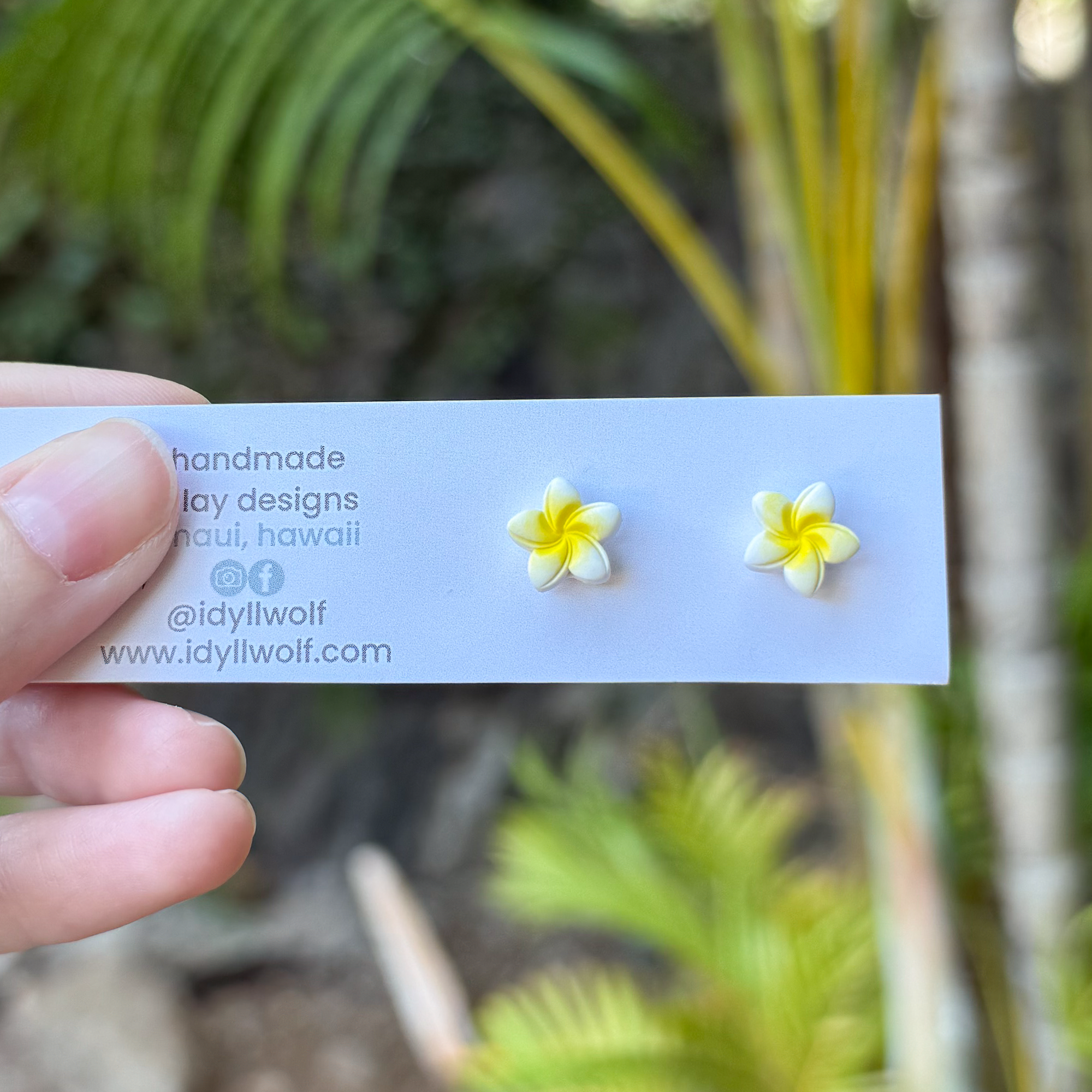 Plumeria studs, multiple colors