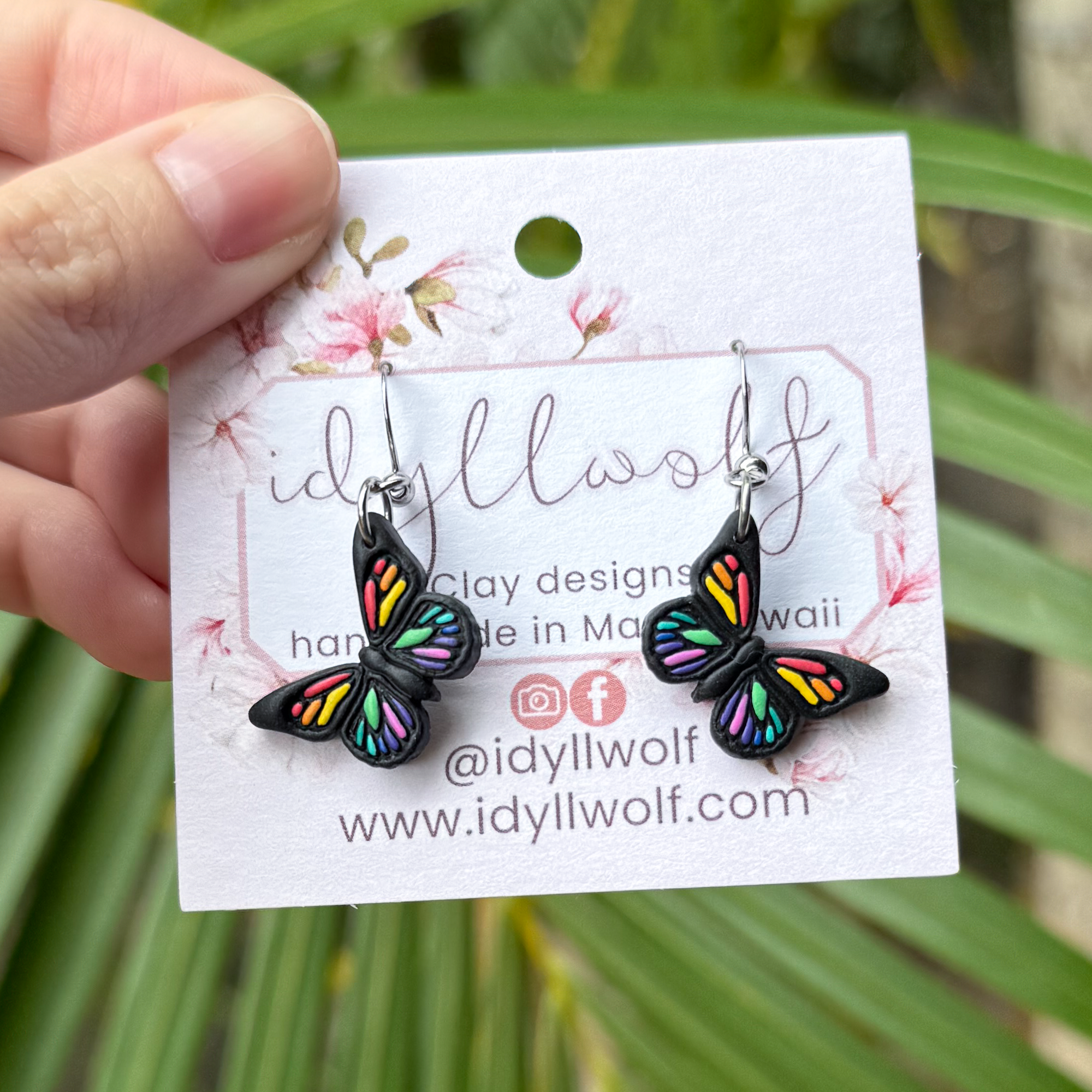 Hand-painted mini rainbow butterflies