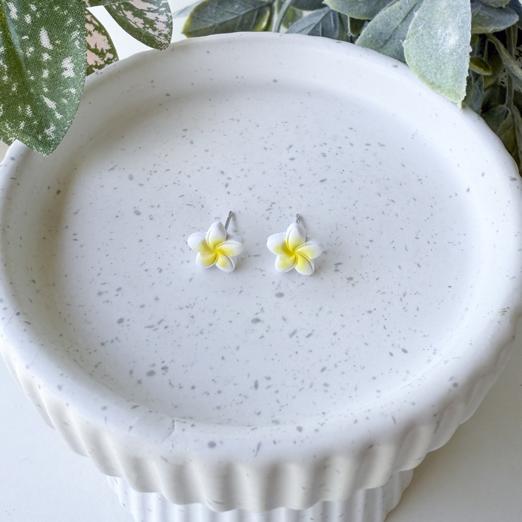 Plumeria studs, multiple colors