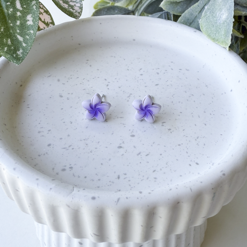 Plumeria studs, multiple colors