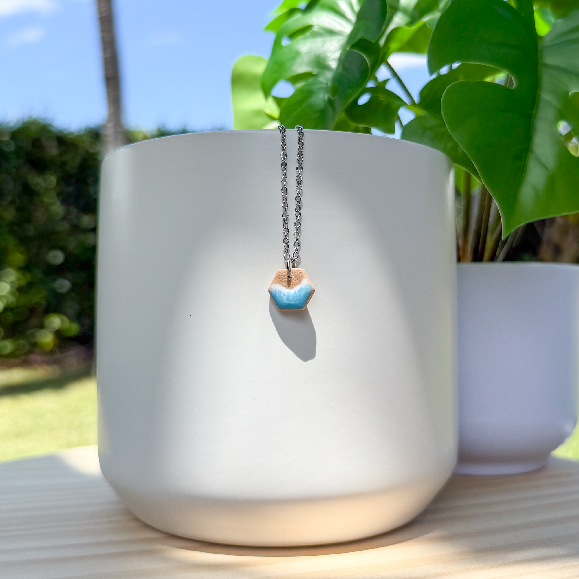 Tiny beach charm necklace