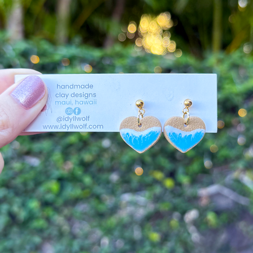 Beachy heart dangles