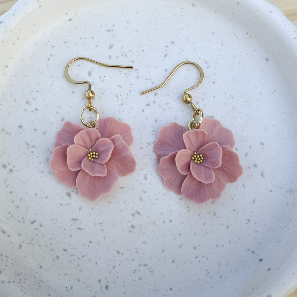 Pink flower dangles