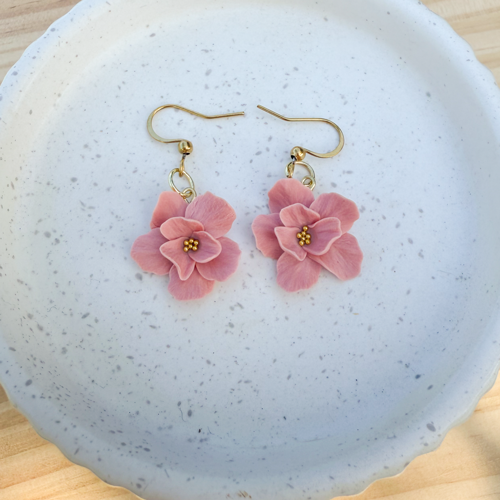Medium pink flower dangles
