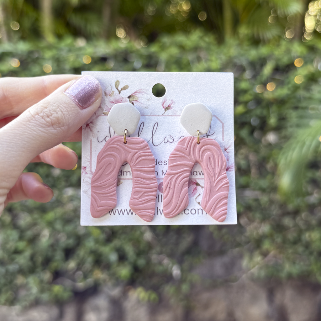 Pretty pink textured earrings
