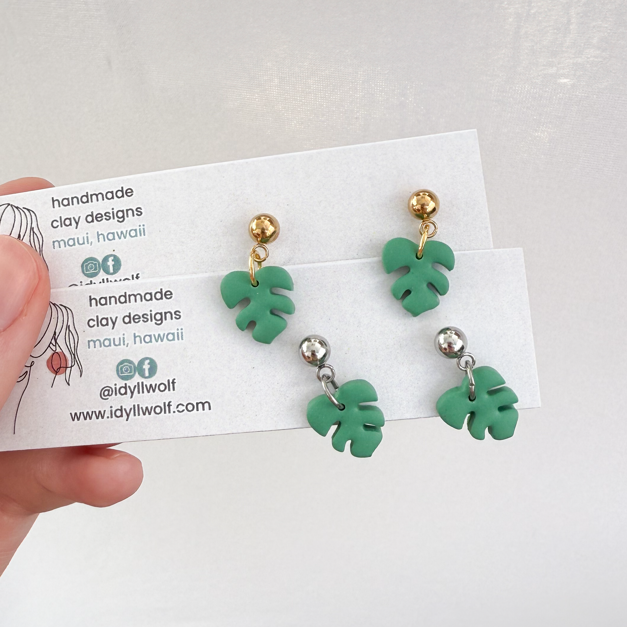 Mini monstera dangles, multiple colors